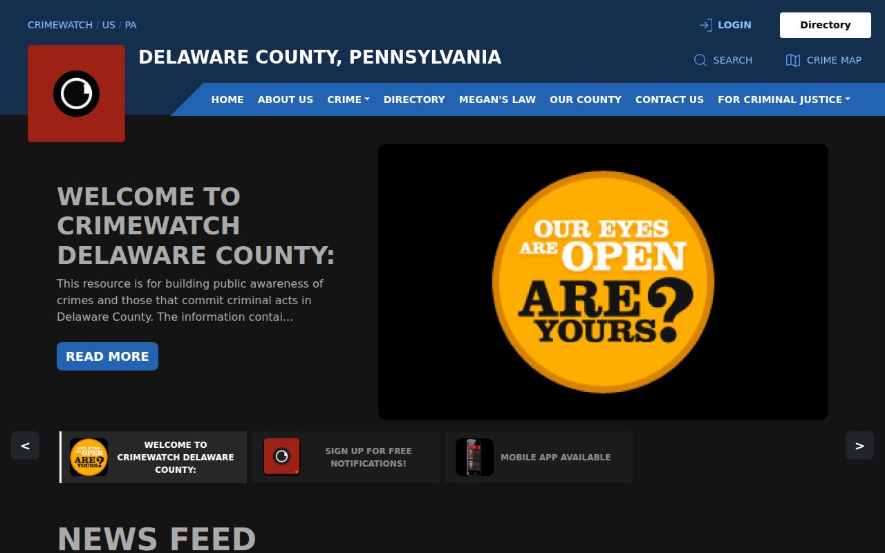Delaware County CRIMEWATCH participating-agency crime and incident posts