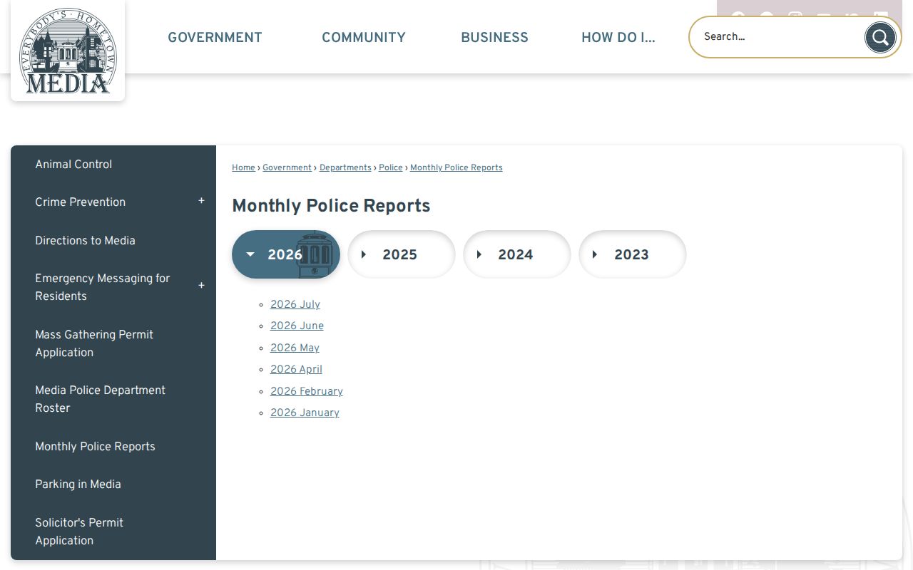 Delaware County Media monthly police arrest-record report source